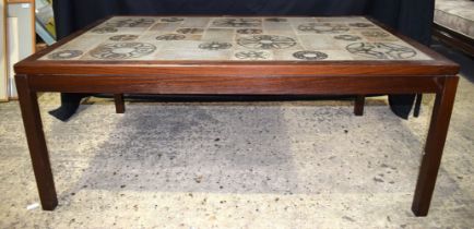 A Danish Sallingboe Rosewood coffee table 51 x 128 x 81 cm.