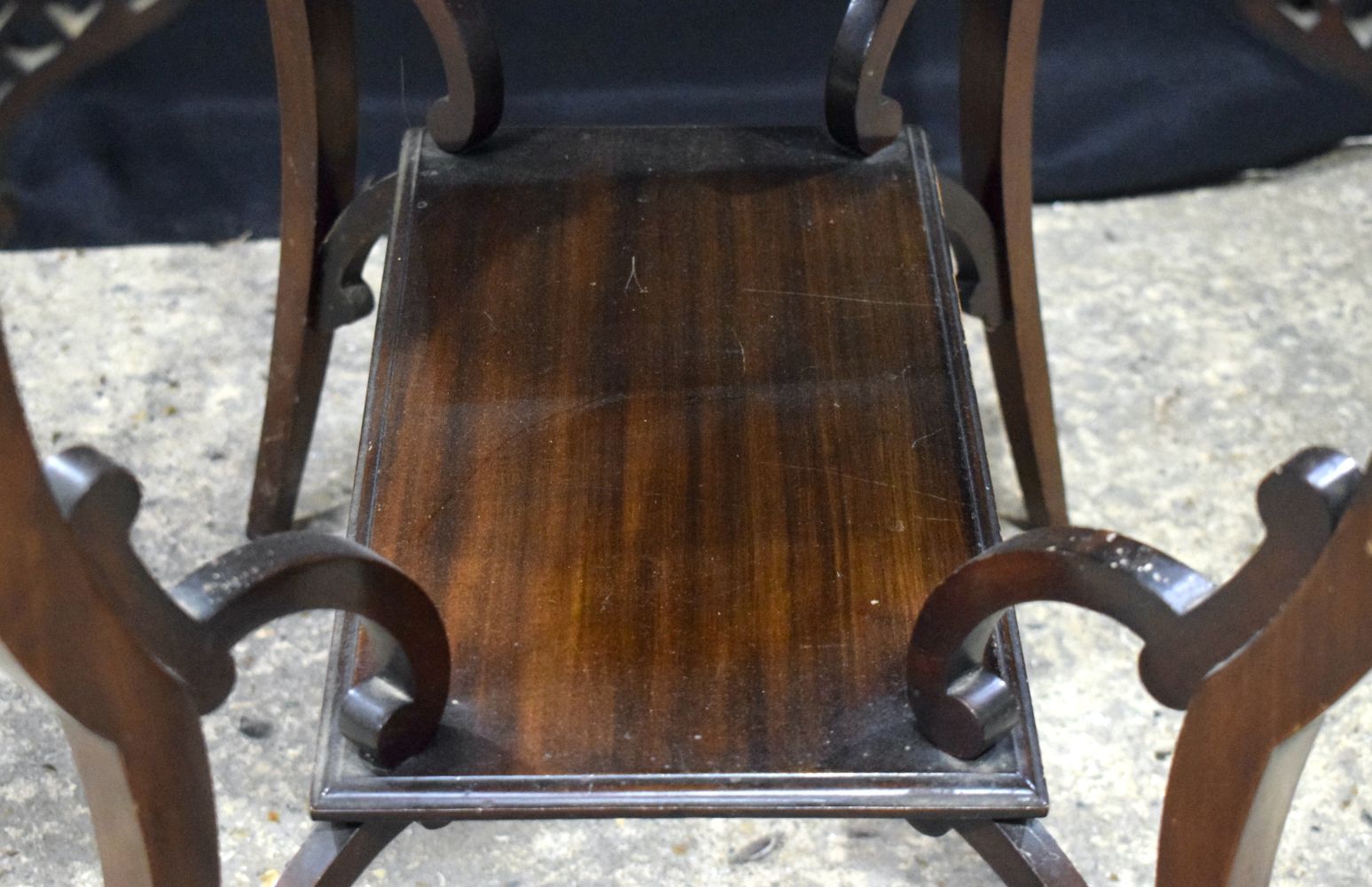 A Mahogany two tier hall table with a William Whitely label to underneath 68 x 70 c - Image 5 of 8