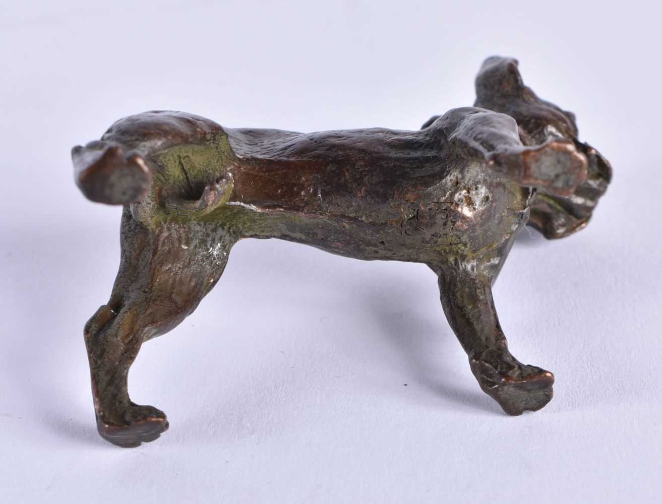 A JAPANESE BRONZE DOG OKIMONO. 128.5 grams. 6.75 cm x 5.75 cm. - Image 3 of 3