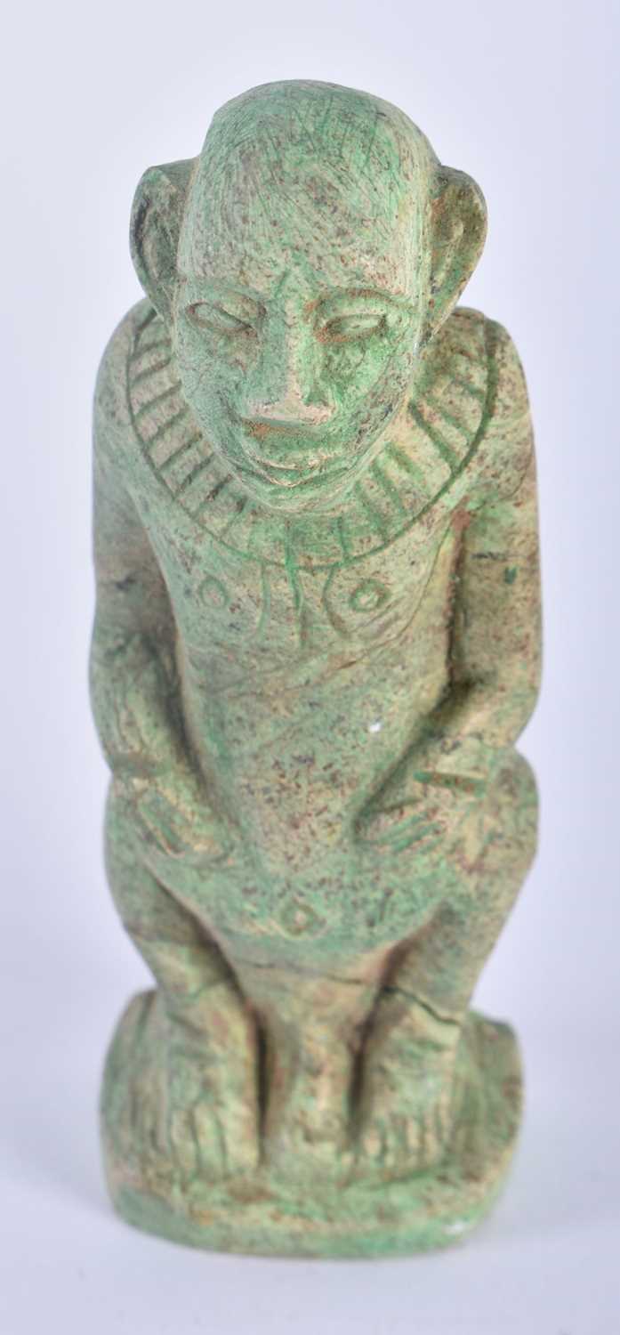 AN ANCIENT EGYPTIAN STYLE STATUE OF THE GOD DWARF PATALKOS. Possibly 664-332 BC. 10 cm high. - Image 2 of 4