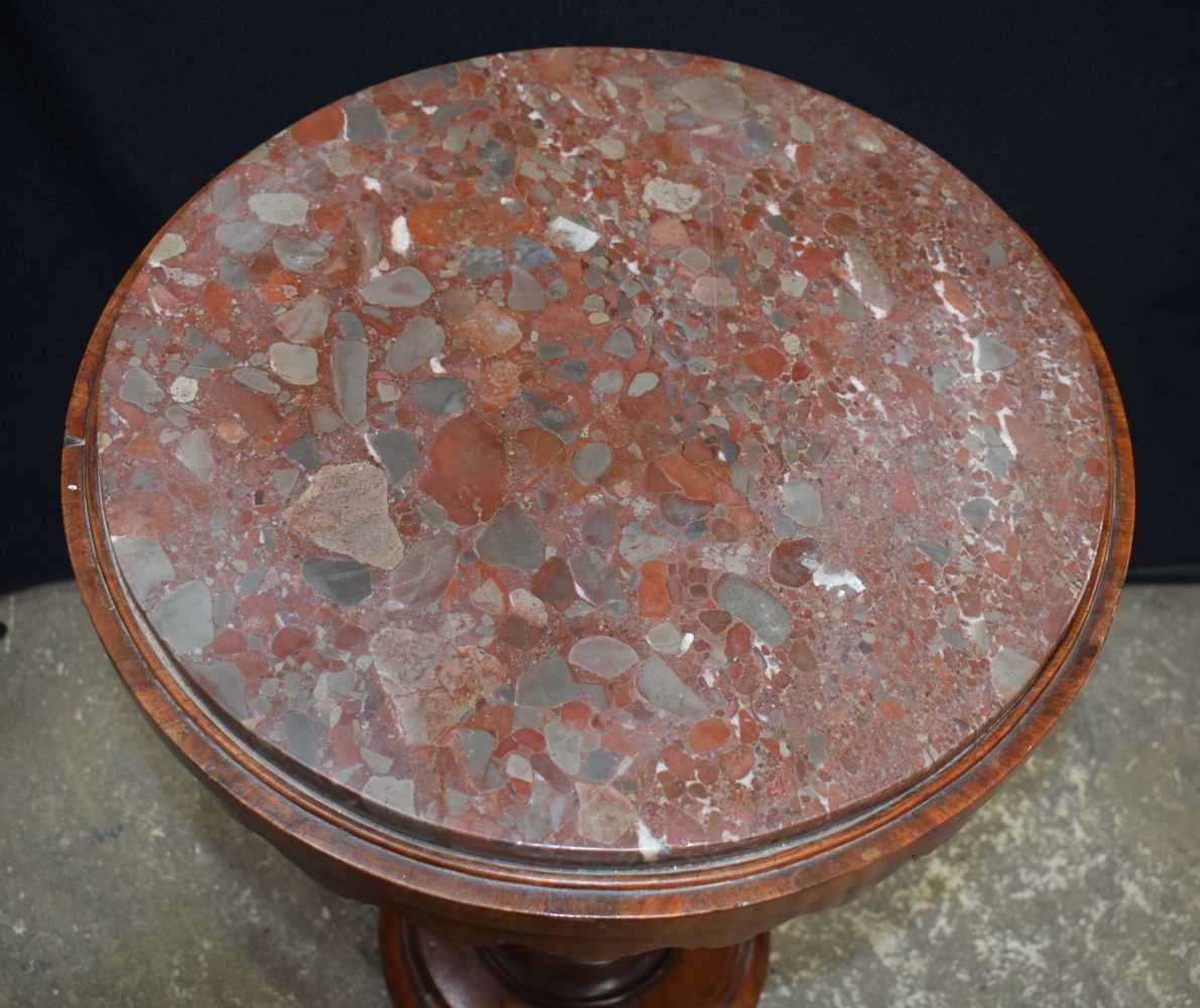 A 19th Century Pedestal Marble topped circular side table 72 x 47.5 cm. - Image 3 of 8