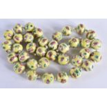 Chinese Bead Necklace. 64cm long, Bead size 14mm, weight 98.5g