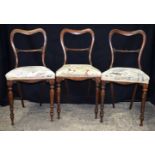 Three antique upholstered chairs 84 cm.(3)