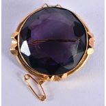 An Amethyst Brooch. 3.6 cm diameter. weight 19g