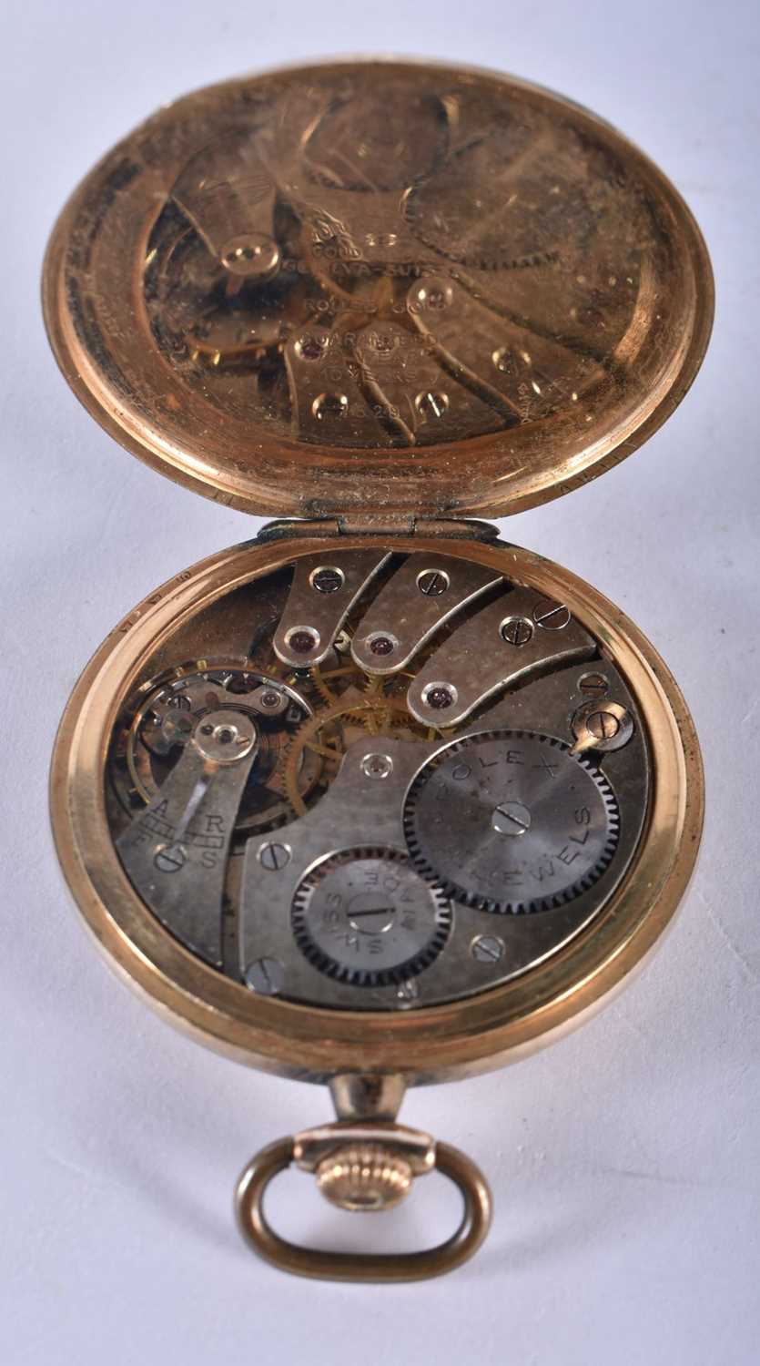 Rolex, a rolled gold Rolex open face pocket watch, inscribed on the inside of the backplate ' - Image 3 of 4