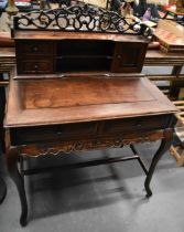 A 19TH CENTURY CHINESE CARVED HARDWOOD DESK Qing. 118 x 92 x 55 cm