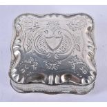 AN ANTIQUE SILVER SNUFF BOX. 25 grams. 4.75 cm square.