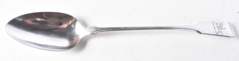 A Georgian Silver Basting Spoon by Thomas Wilkes Barker. Hallmarked London 1808. 31 cm x 5.5 cm,