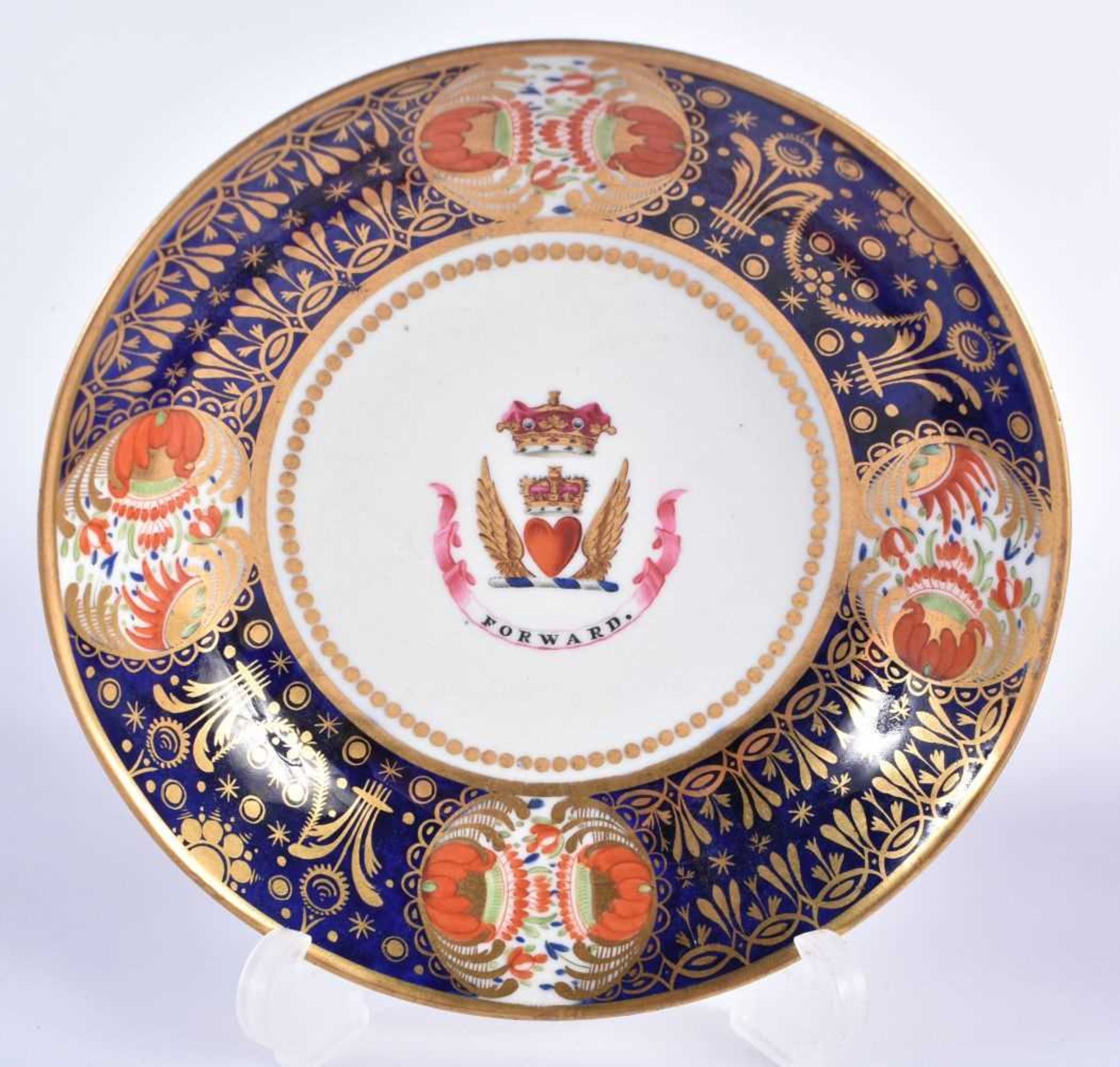 TWO LATE 18TH/19TH CENTURY CHAMBERLAINS WORCESTER CUPS AND SAUCERS one painted with an armorial, the - Image 2 of 13