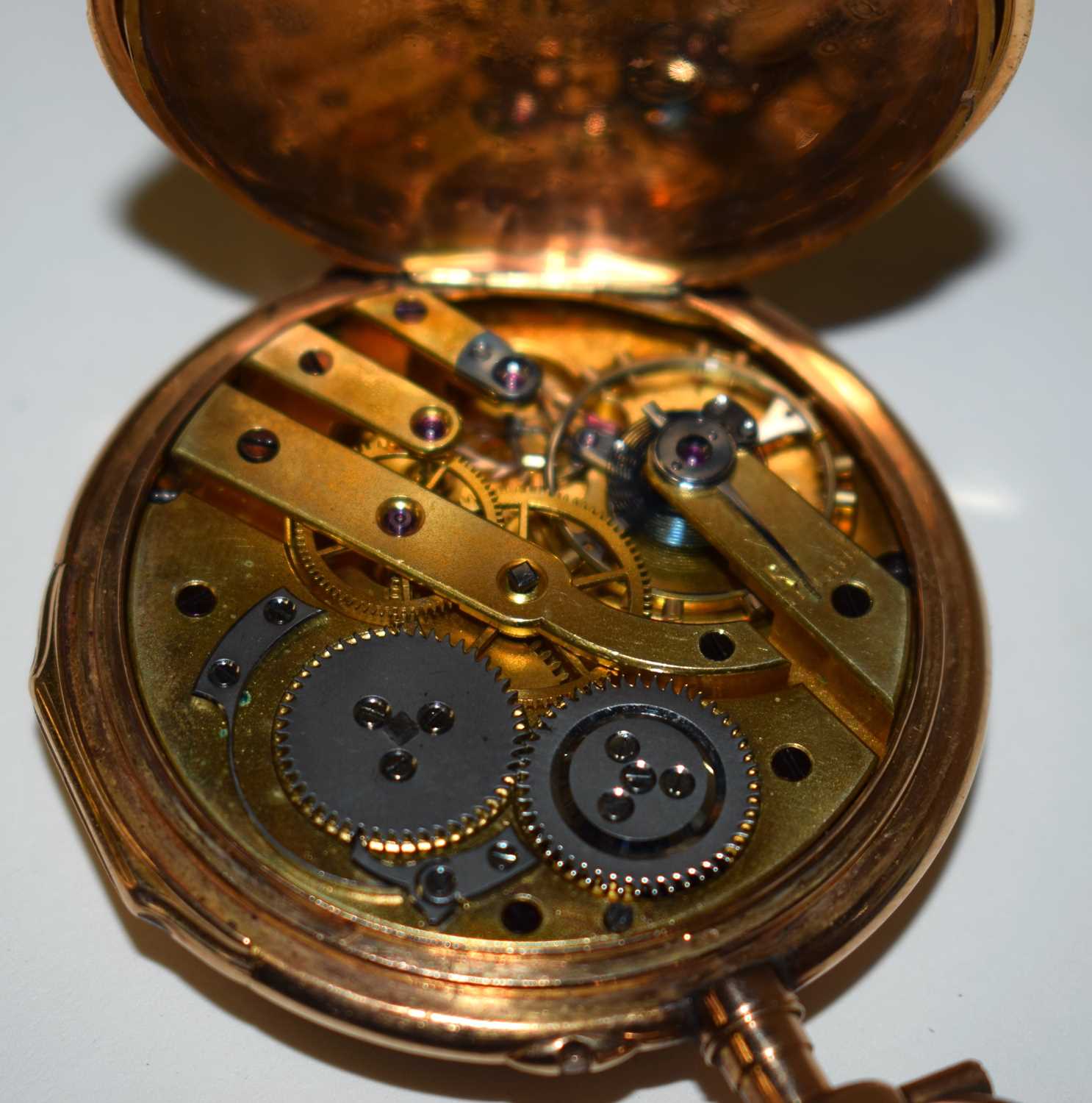 An 18 Carat Gold Cased Pocket Watch. Stamped 18K, 4.9cm diameter, working, weight 90.7g - Image 5 of 6