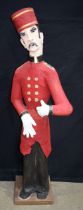 A large vintage French Paper Mache bellboy 140 cm