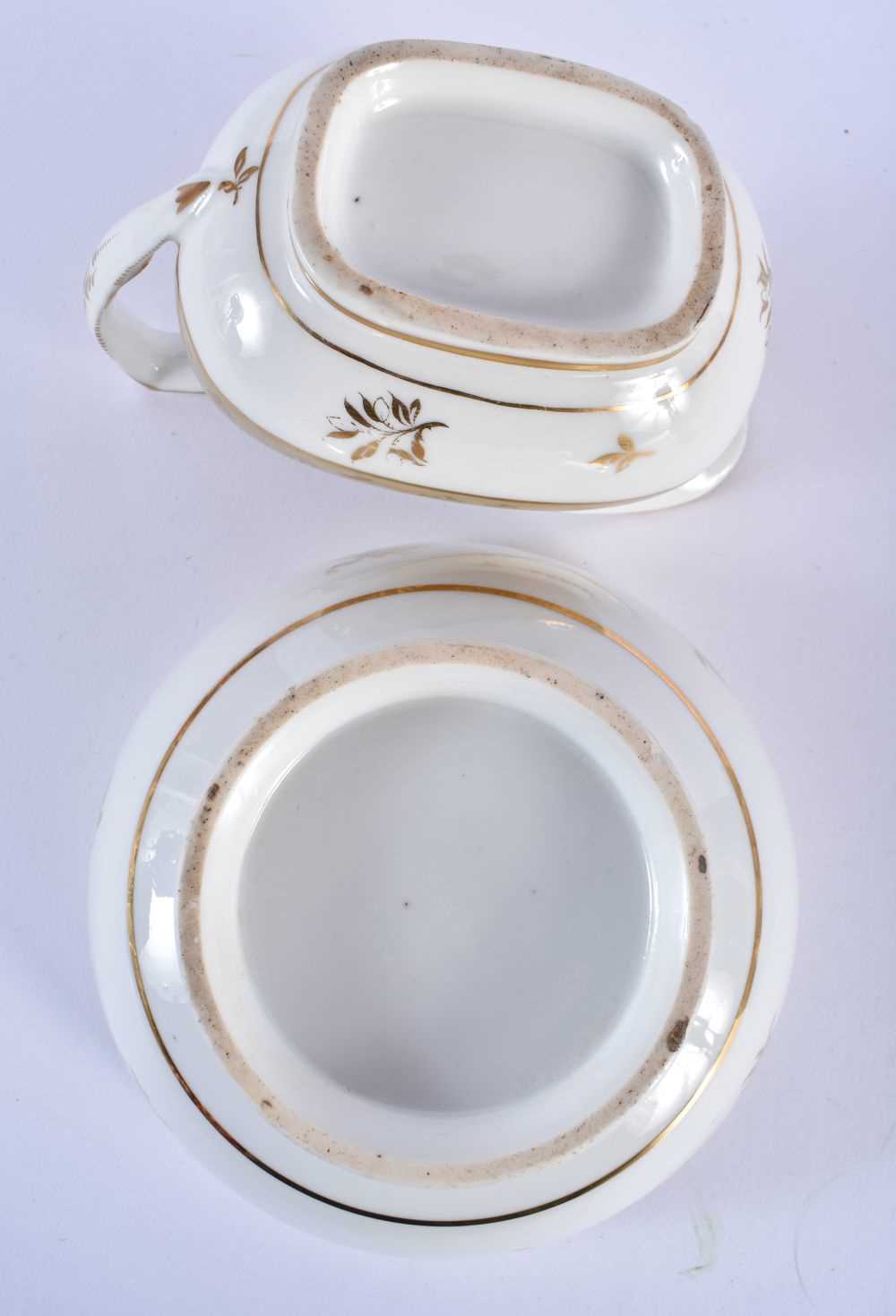 A LATE 18TH/19TH CENTURY CHAMBERLAINS WORCESTER GILT PAINTED TEAWARES. Largest 8 cm x 15 cm. (qty) - Image 10 of 13