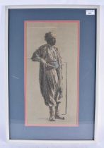 Framed Print of an Arab Male Holding a Knife. Frame 62cm x 42cm