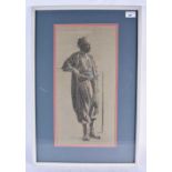 Framed Print of an Arab Male Holding a Knife. Frame 62cm x 42cm