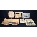 A collection of Titanic ephemera copy of The Daily Mirror, Poster, White Star line advertisement,