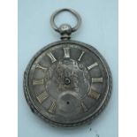 A VICTORIAN SILVER POCKET WATCH. London 1877. 120.4 grams. 5.5 cm diameter.