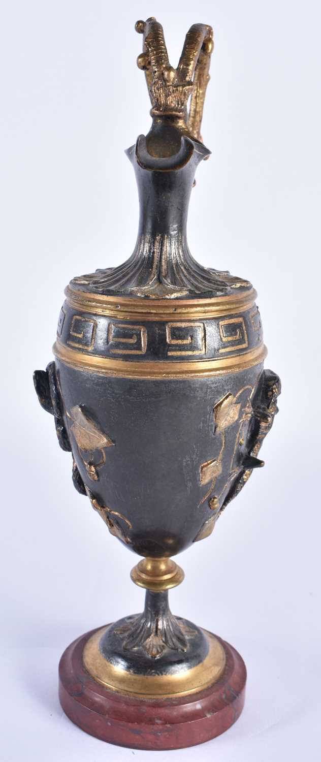 A 19TH CENTURY FRENCH GRAND TOUR BRONZE CLASSICAL EWER overlaid with serpents. 24 cm high. - Image 2 of 6