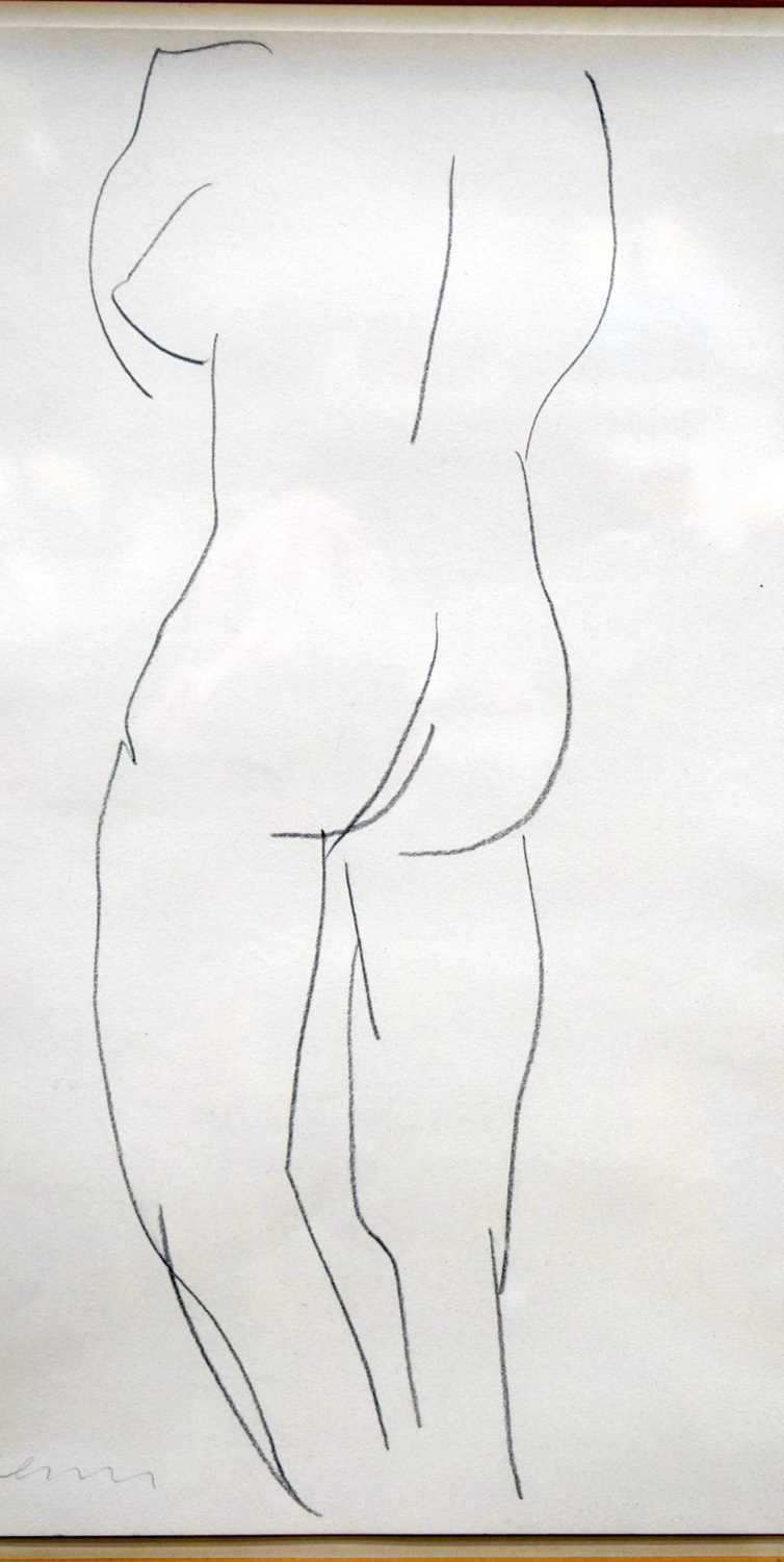 A framed pencil sketch by William Turnball , study of the female form 35 x 25cm - Image 3 of 8