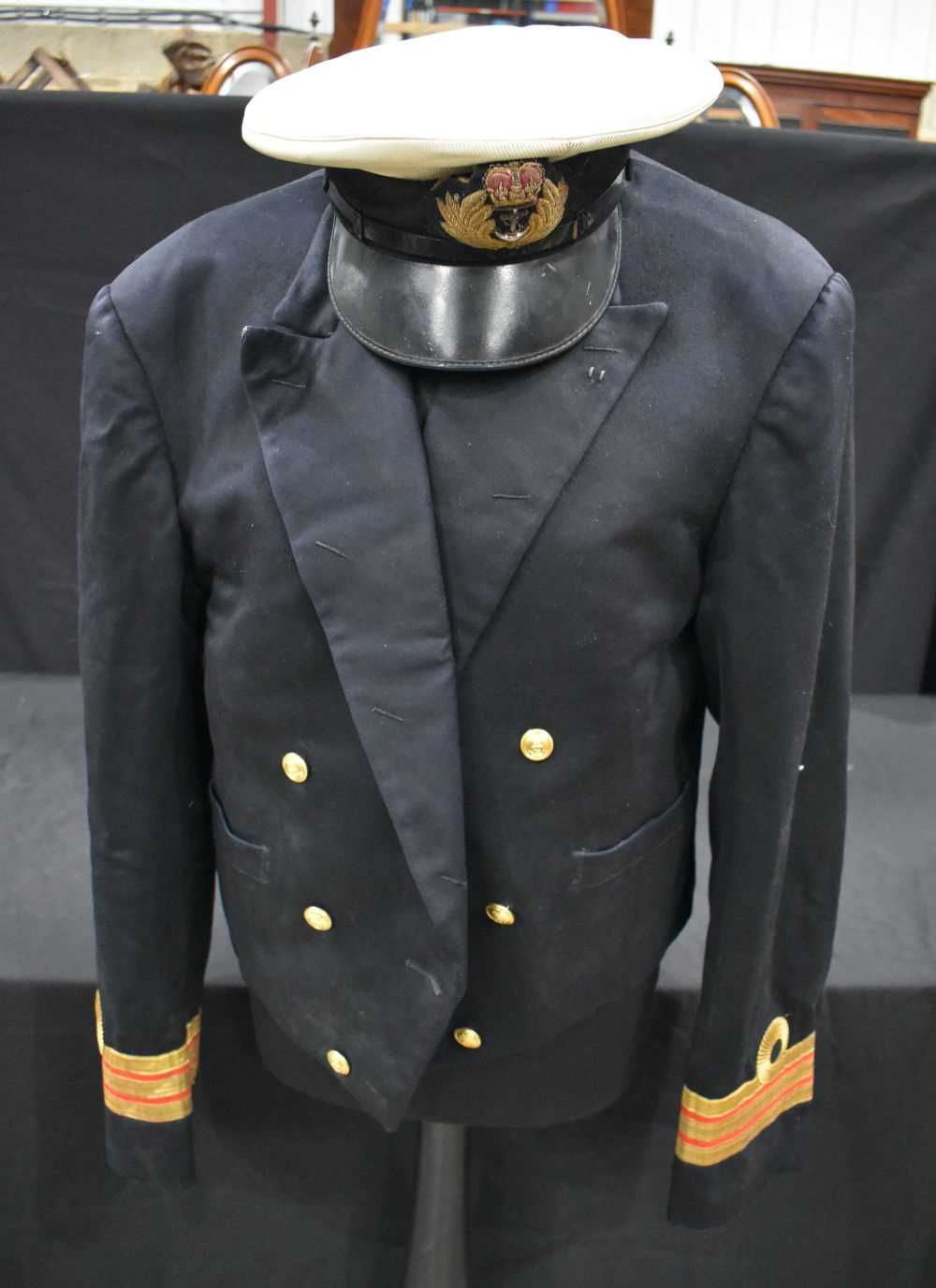 A Royal Navy dress uniform together with a cap and a selection of trousers, shirts,collars etc ( - Image 3 of 16