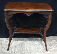 A Mahogany two tier hall table with a William Whitely label to underneath 68 x 70 c