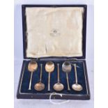 A SET OF SIX SILVER SPOONS. Sheffield 1951. 43 grams. 9.75 cm long.