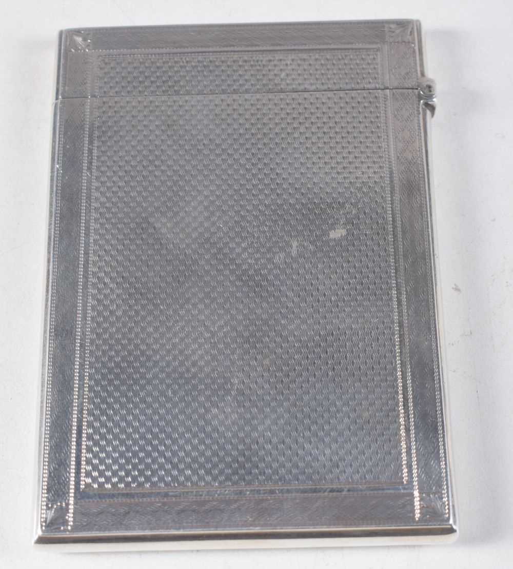 A Victorian Silver Card Case with Engine Turned Decoration by George Unite. Hallmarked Birmingham - Image 2 of 3
