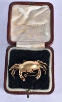 An 18 Carat Gold Crab Brooch set with Diamonds and Rubies. Stamped 750, 4.3 cm x 2 cm, weight 8.7g