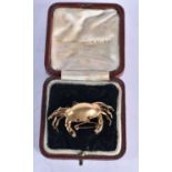 An 18 Carat Gold Crab Brooch set with Diamonds and Rubies. Stamped 750, 4.3 cm x 2 cm, weight 8.7g