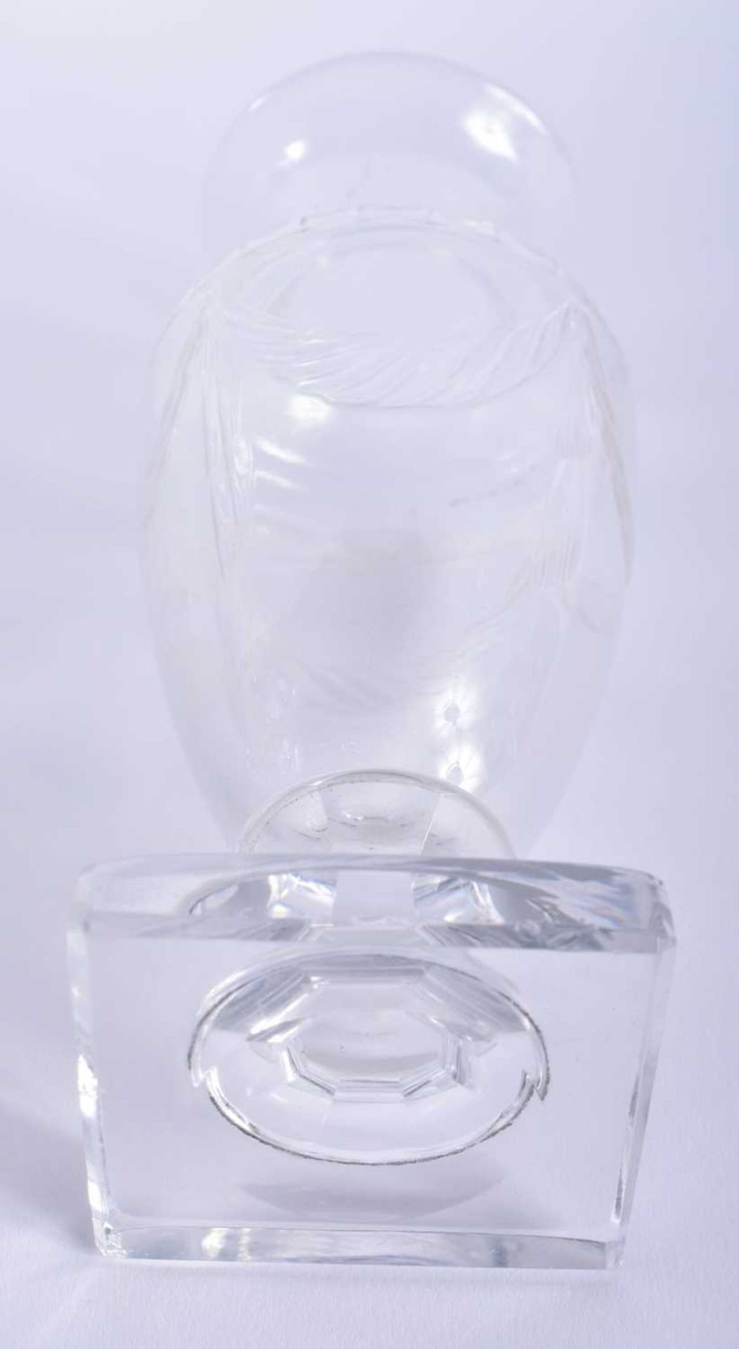 A FINE ANTIQUE CUT GLASS BASKET together with an antique English neo classical glass vase. Largest - Image 6 of 6