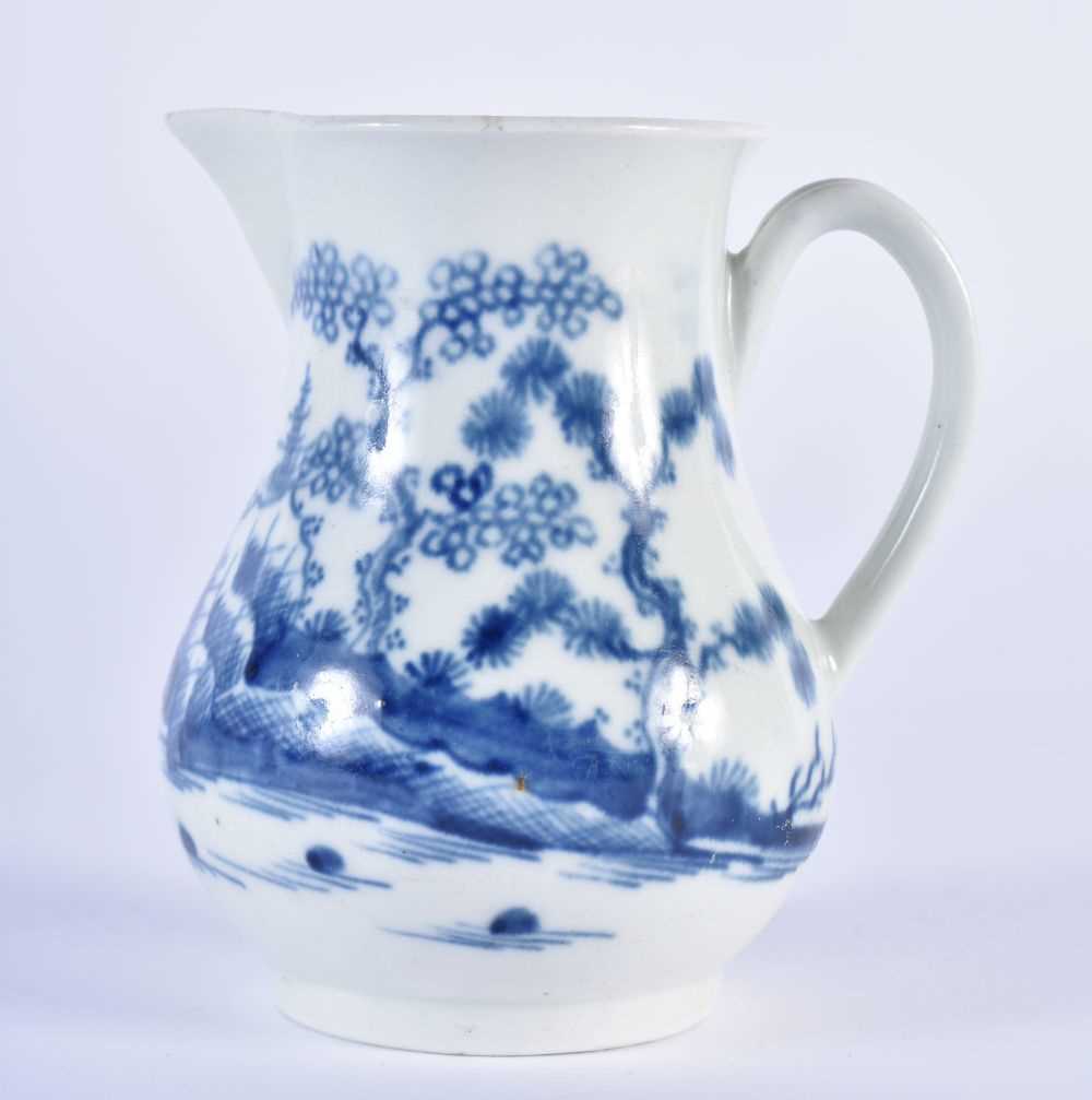 Worcester sparrow beak jug painted with the Cannonball pattern, crescent mark c. 1760. 8 cm