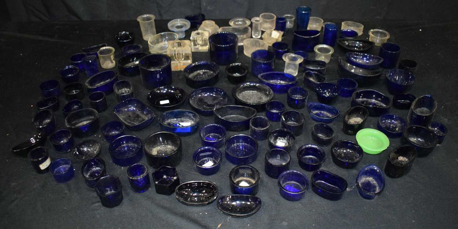 A collection of antique glass inserts inkwell etc (Qty) - Image 2 of 10