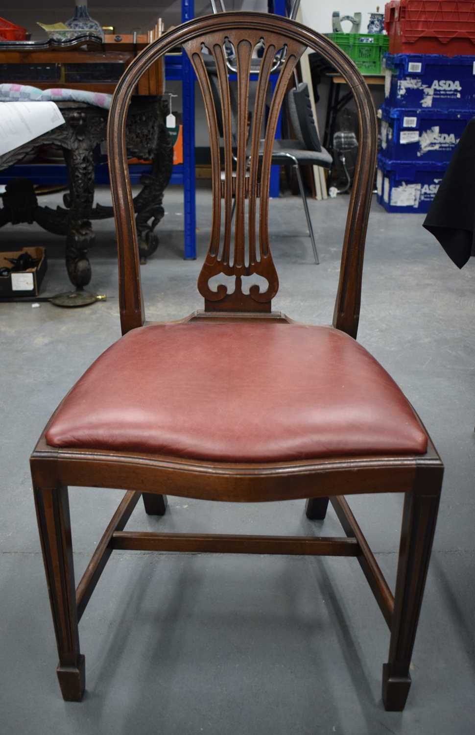 A GOOD HARLEQUIN SET OF SEVENTEEN MAHOGANY GEORGE III STYLE DINING CHAIRS. (17) - Image 3 of 18