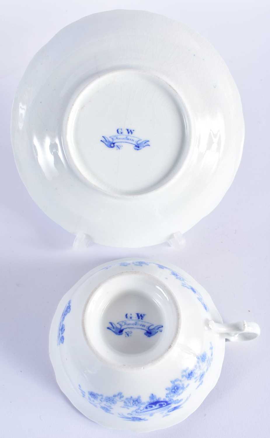 A COLLECTION OF 19TH CENTURY ENGLISH PORCELAIN CUPS AND SAUCERS in various forms and sizes. - Image 5 of 13