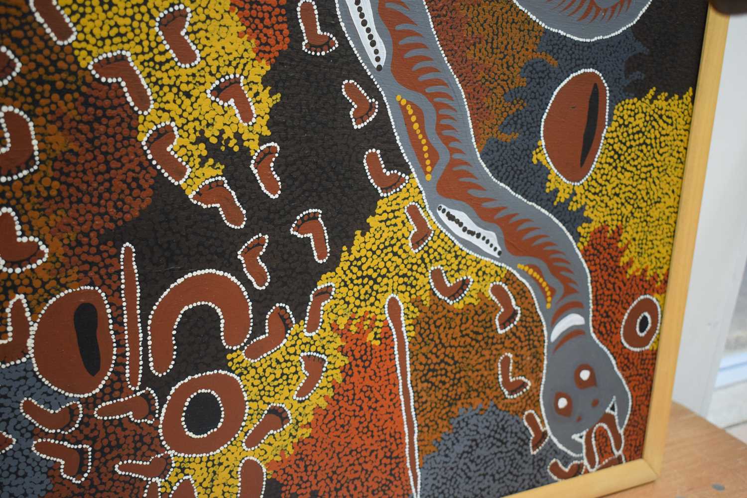 A huge framed Australian Aboriginal Dot art oil on canvas 150 x 147 cm - Image 14 of 20