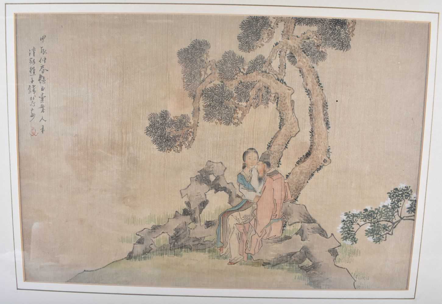 Attributed to Qian Hui'an (1833-1911) 3 x Watercolours, Figures within landscapes. 60 cm x 42 cm. - Image 3 of 38