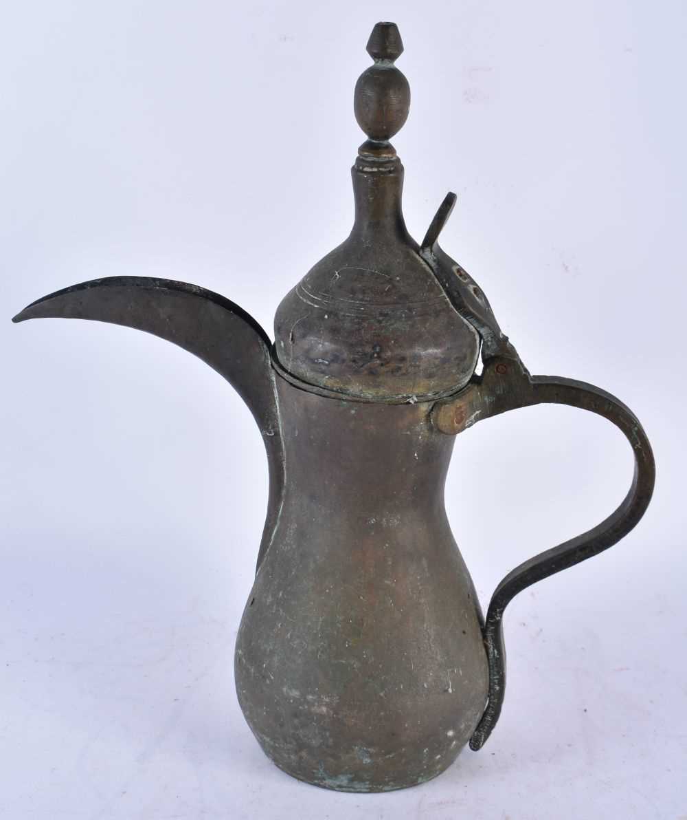 An Antique Arabic Middle Eastern Islamic Bedouin Dallah Coffee Pot.  40cm x 34cm x 14cm