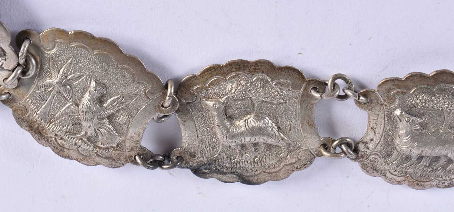 African Tribal White Metal Belt. 67cm x 4cm, weight 159g - Image 3 of 5