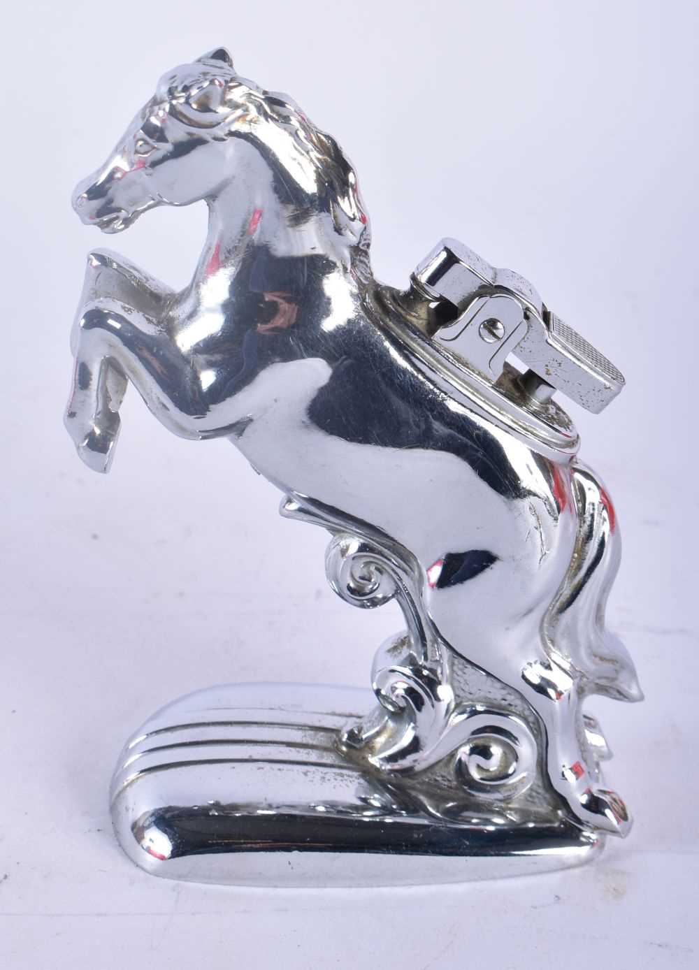 AN UNUSUAL NOVELTY MARITIME CRUET SET together with a rare horse lighter. Largest 18cm wide. (2) - Image 4 of 5