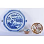 AN 18TH CENTURY CHINESE CAFE AU LAIT PORCELAIN TEABOWL AND SAUCER Yongzheng/Qianlong, together