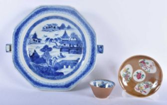 AN 18TH CENTURY CHINESE CAFE AU LAIT PORCELAIN TEABOWL AND SAUCER Yongzheng/Qianlong, together
