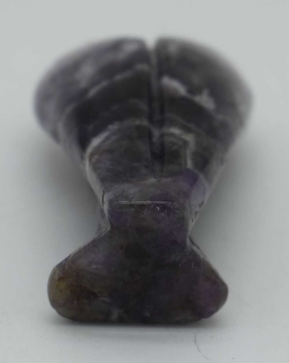 A CARVED AMETHYST STONE ANGEL. 95 grams. 7.5 cm x 4.25cm. - Image 4 of 17