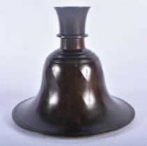 AN 18TH/19TH CENTURY MIDDLE EASTERN BRONZE HOOKAH PIPE BASE. 15 cm x 13 cm.