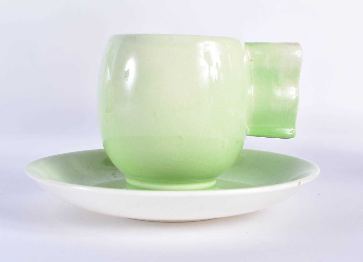 A SET OF FIVE APPLE GREEN CARLTON WARE CUPS AND SAUCERS. (10) - Image 2 of 6