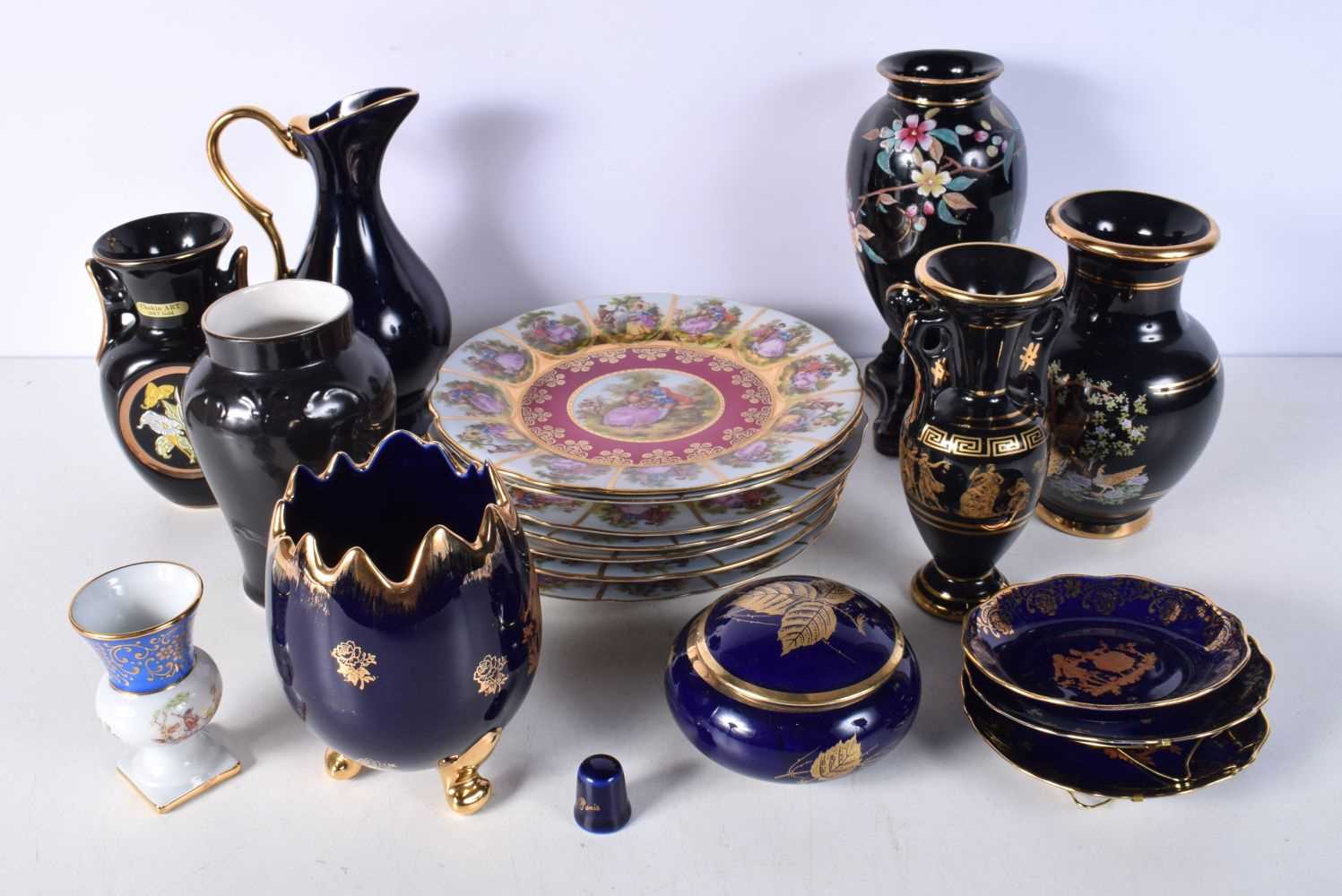 A collection of Limoge KPM and Austrian ceramics, jugs, plates, vases etc 18.5 (20) - Image 2 of 16