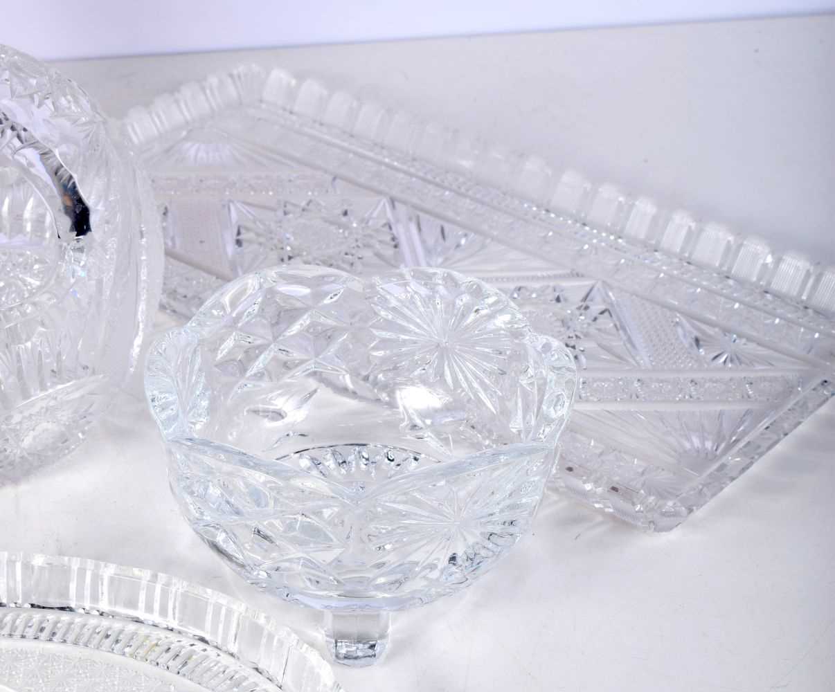 A collection of lead crystal glass items together with a Bohemian overlay glass vase largest 26cm - Image 5 of 8