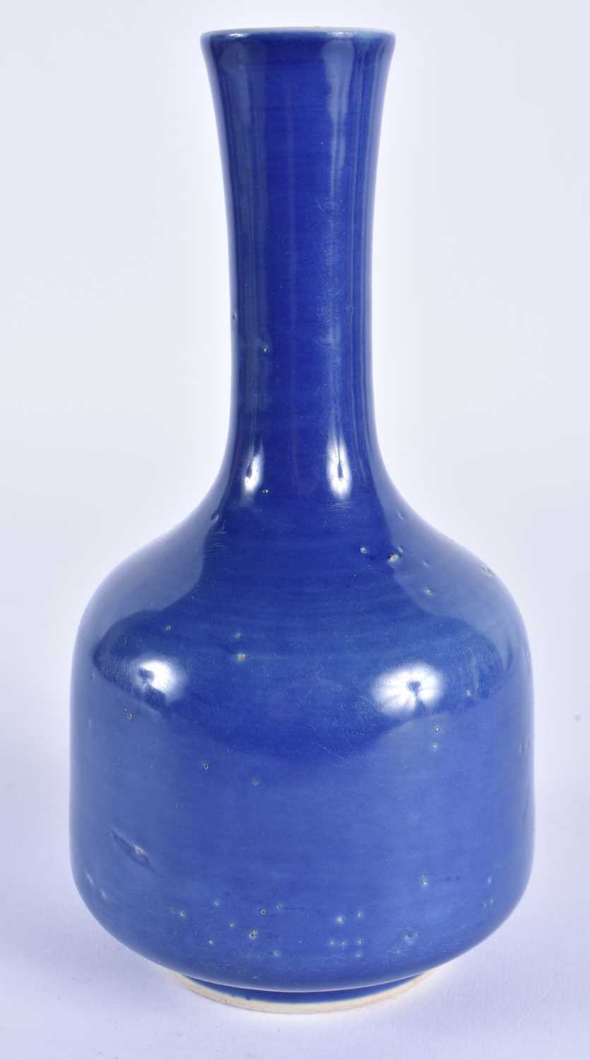 A CHINESE BLUE MONOCHROME PORCELAIN VASE 20th Century. 18cm high. - Image 2 of 4