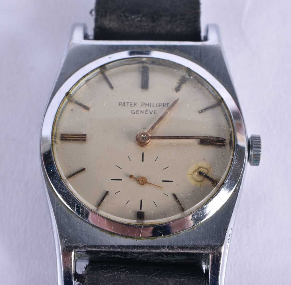 A STAINLESS STEEL PATEK PHILIPPE WRISTWATCH. 3 cm wide inc crown. - Image 2 of 10