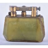 AN UNUSUAL DUNHILL ONYX TABLE LIGHTER. 8.5 cm x 8.5 cm.