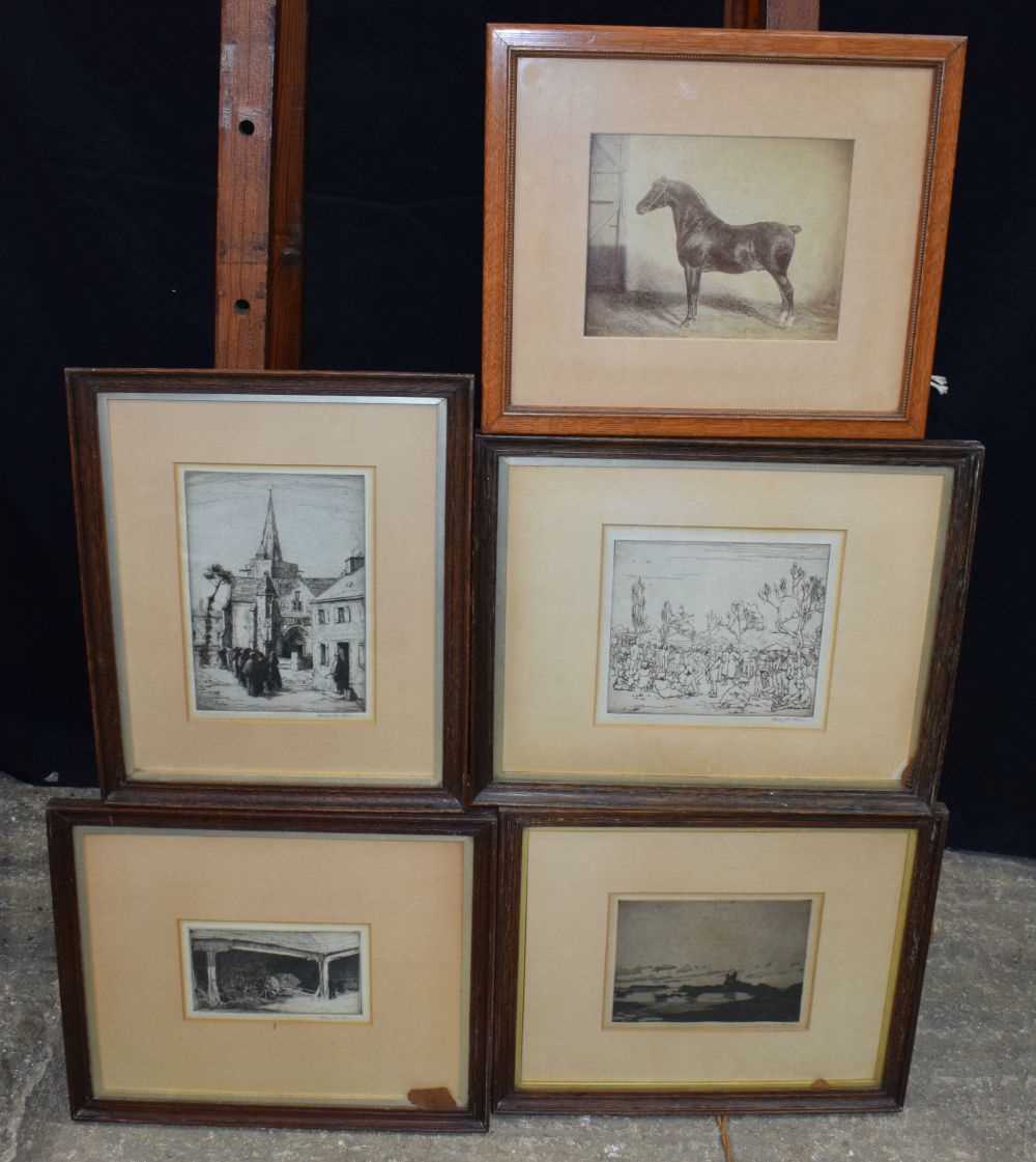 A collection of antique framed 19th Century etchings 25 x 18cm. (5) - Bild 2 aus 22