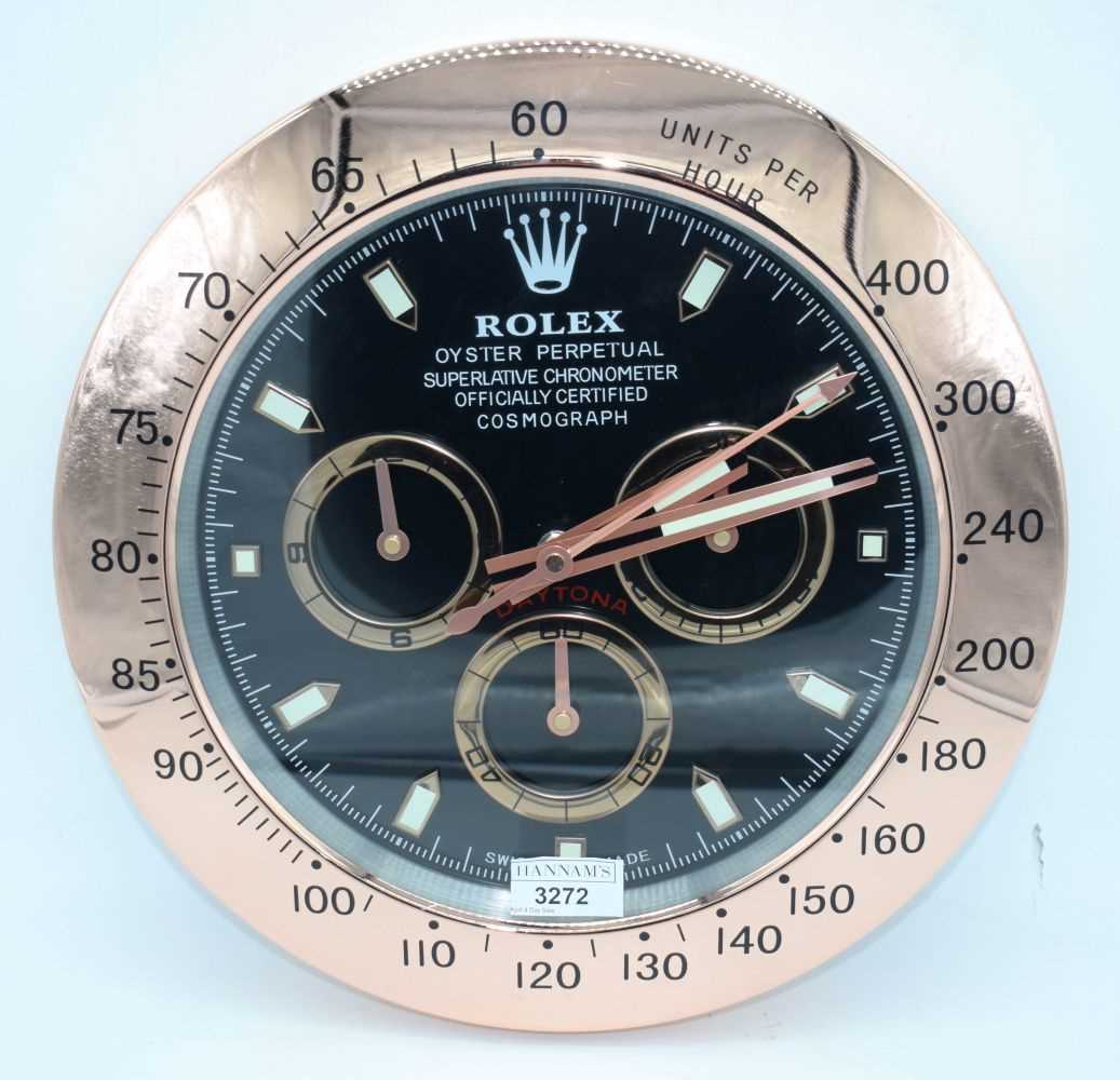 A Contemporary Rolex style dealership clock 33 cm. - Image 2 of 4